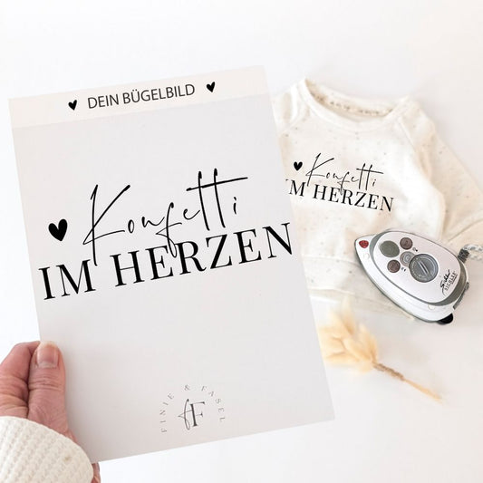 Bügelbild Konfetti im Herzen