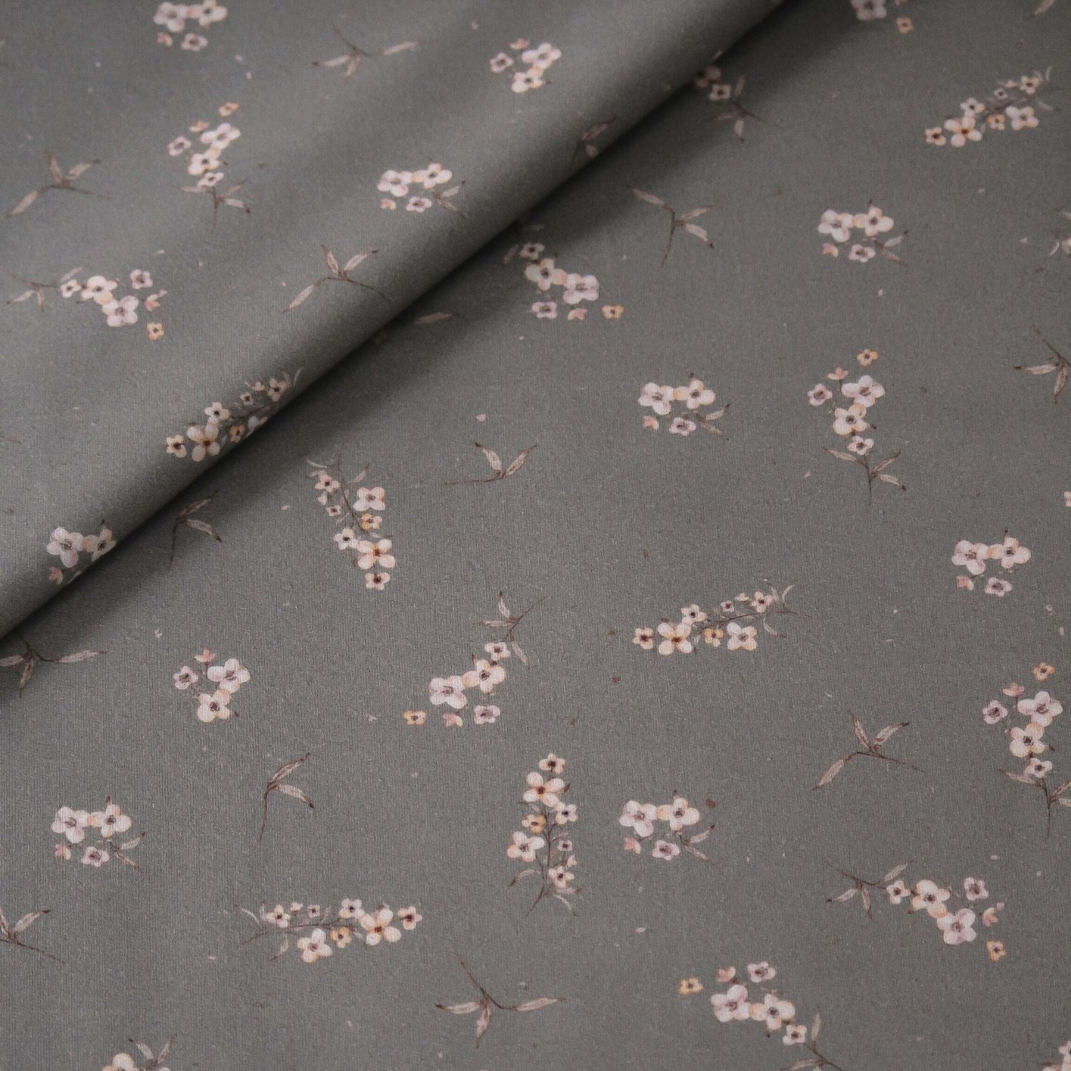 French Terry Aurelia taupe (Blumen)