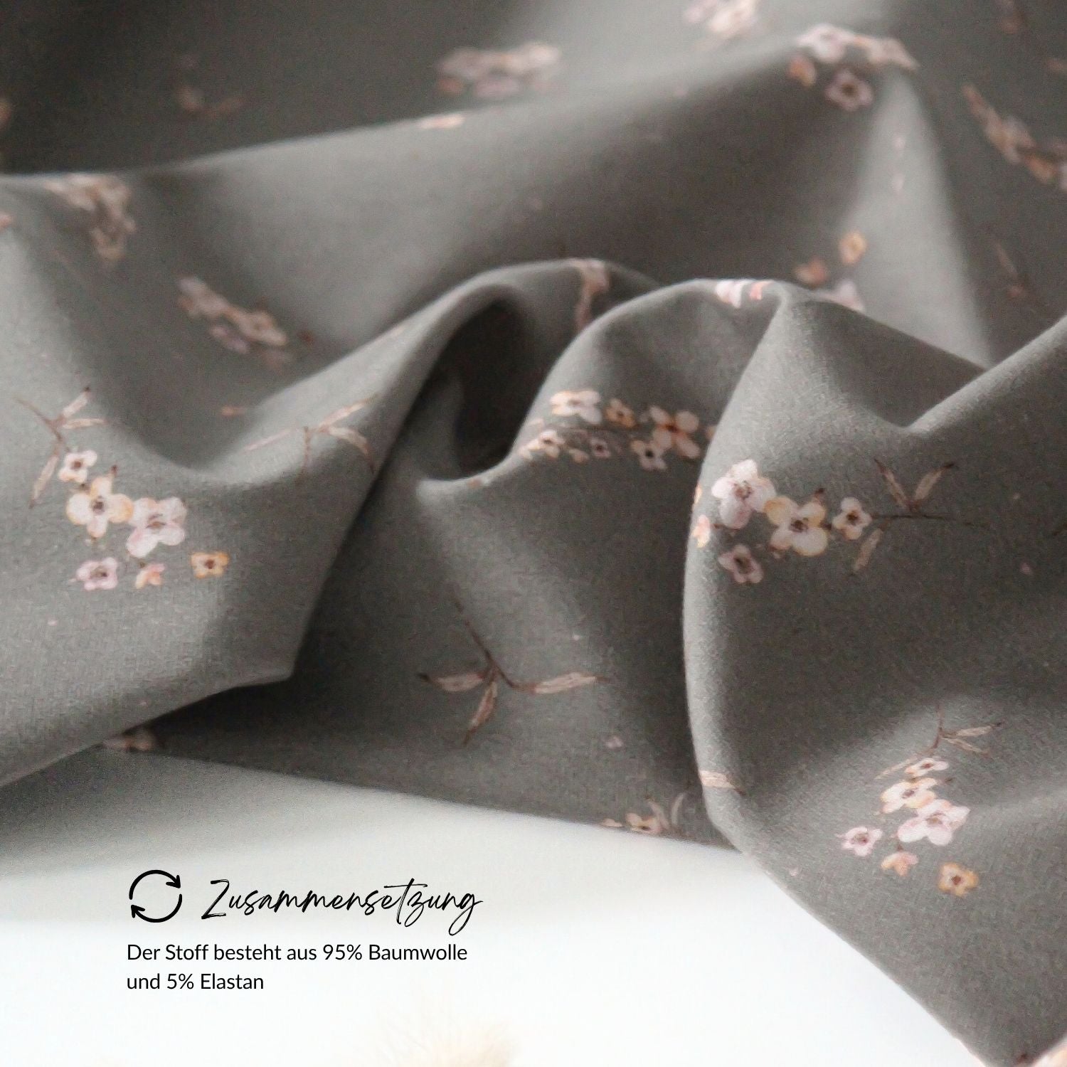 French Terry Aurelia taupe (Blumen)