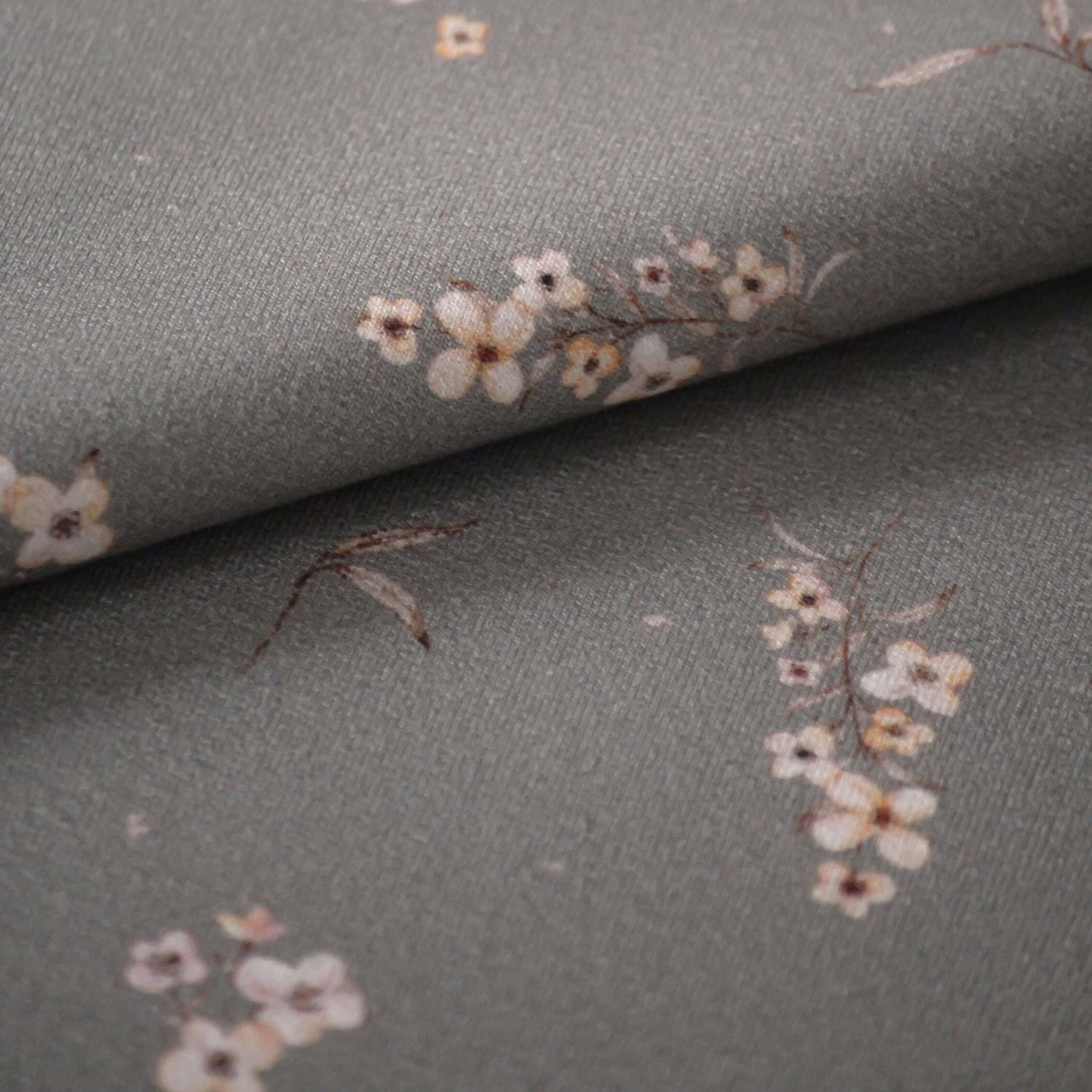 French Terry Aurelia taupe (Blumen)