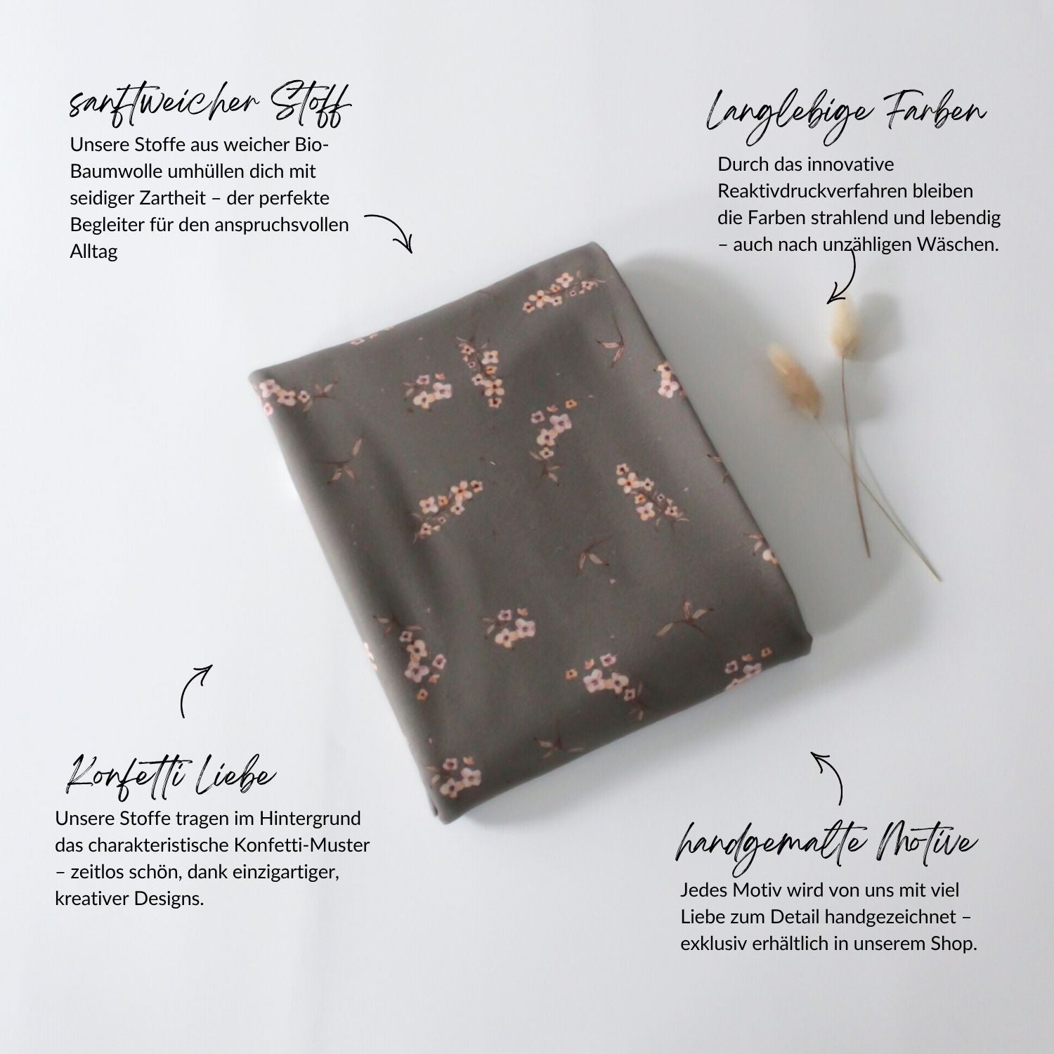 French Terry Aurelia taupe (Blumen)