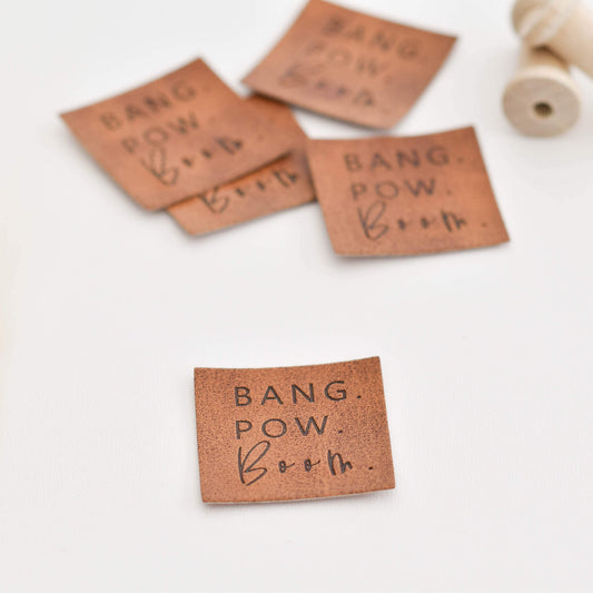Kunstlederlabel "Bang Pow Boom"