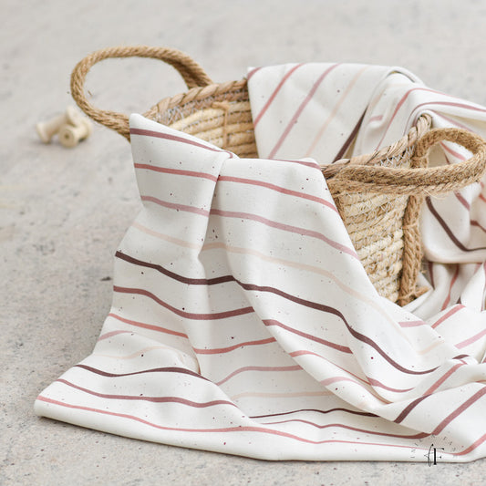 French Terry Konfetti Stripes Berry