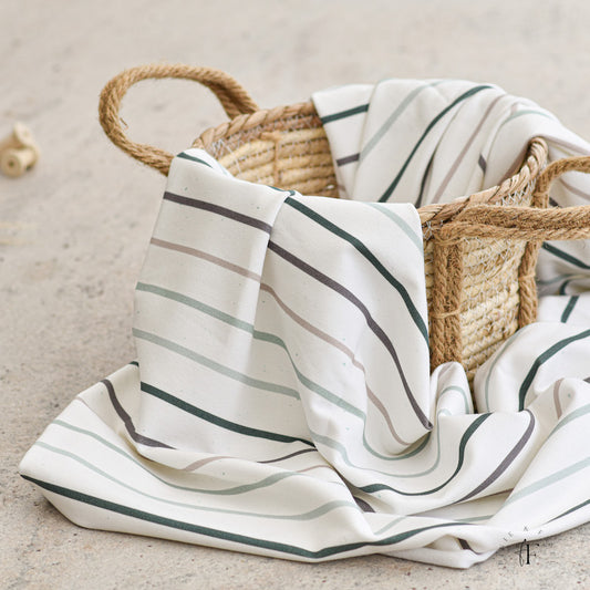 French Terry Konfetti Stripes Mint