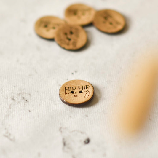 Kokosknopf 20mm Hip Hip Hooray