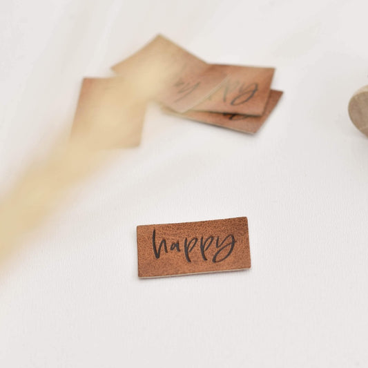 Kunstlederlabel "Happy"