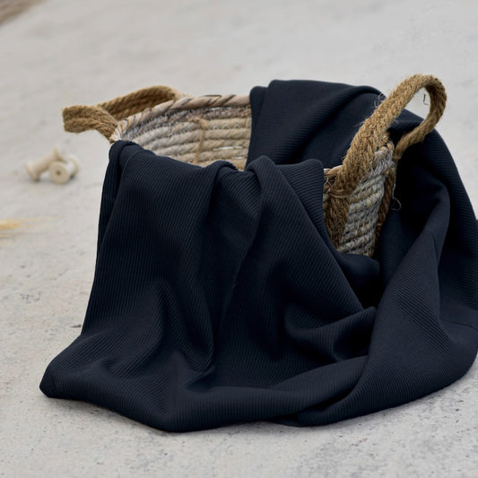Rib Jersey Schwarz (Farbe 040)