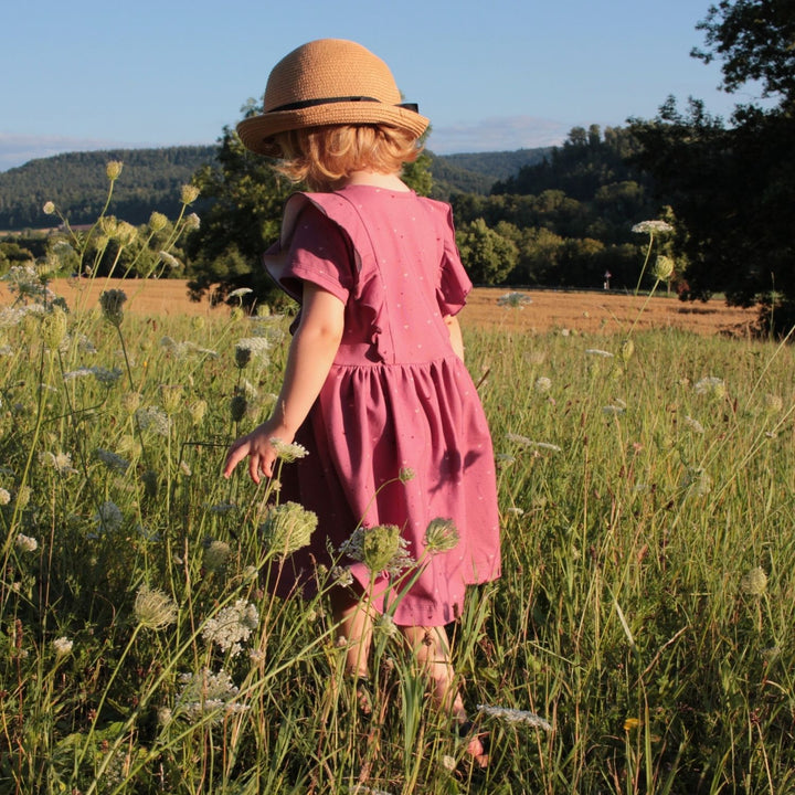 French Terry Himbeer Heart Konfetti