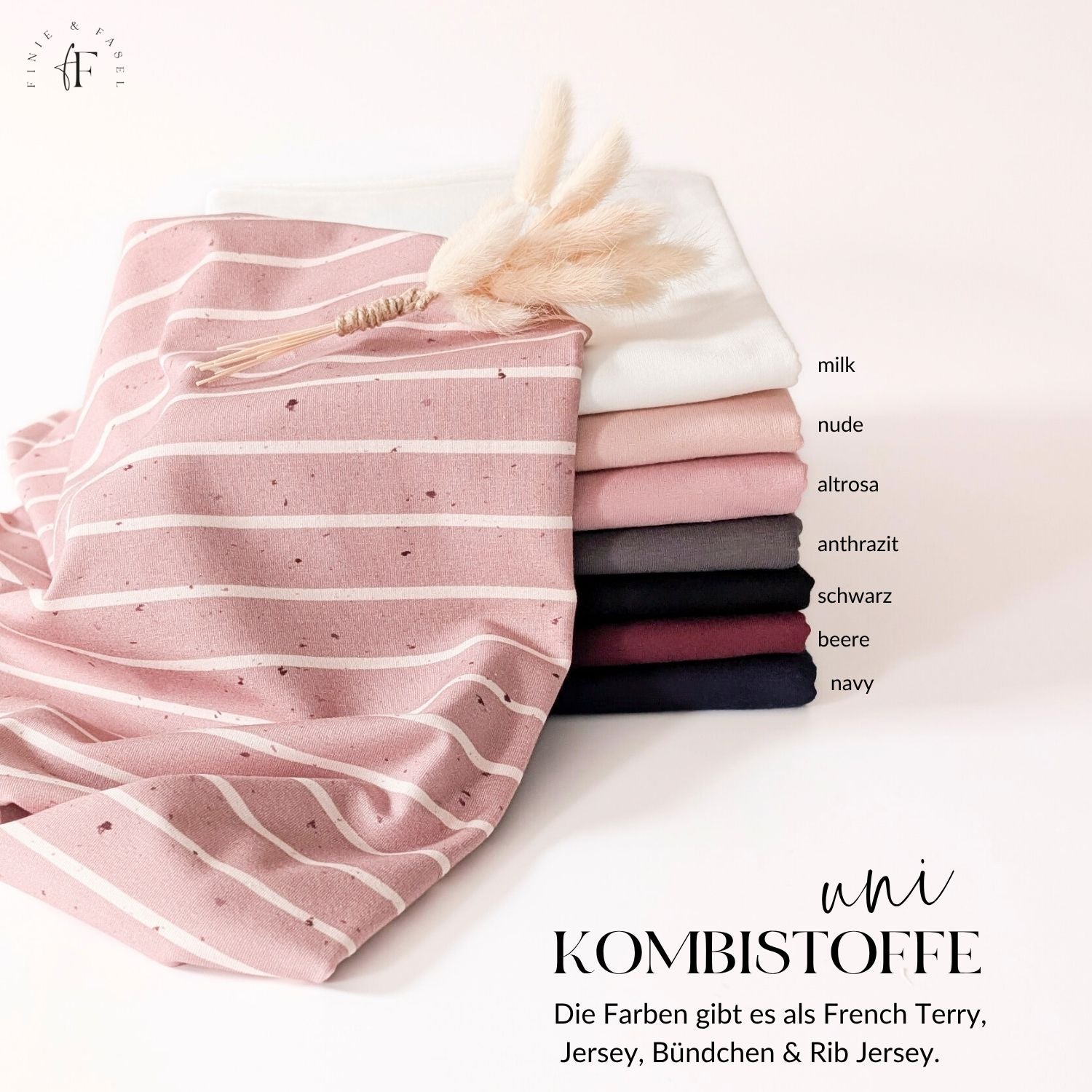 Vorbestellung French Terry Streifen rosé