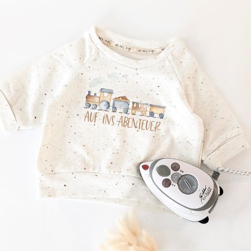 Bügelbild Eisenbahnfahrt (braun)