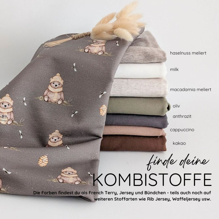 French Terry Honigbär taupe