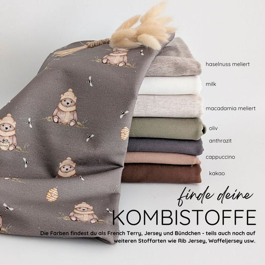 Vorbestellung French Terry Honigbär taupe