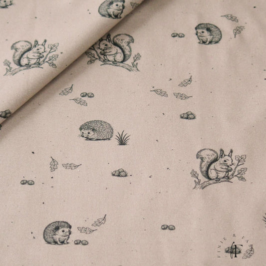 Vorbestellung French Terry Woodland Friends (hellbraun)