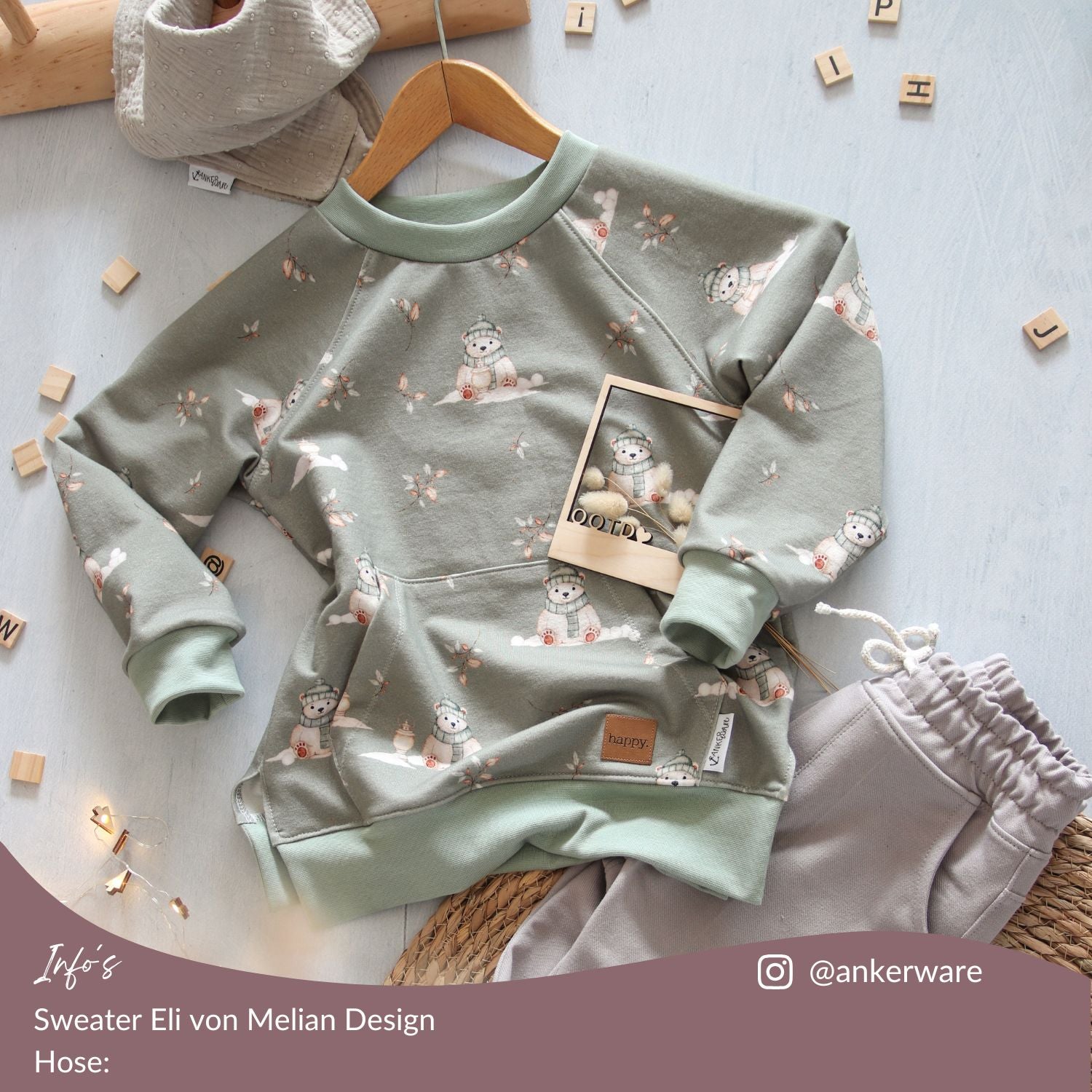 French Terry Eisbär (pistazie)