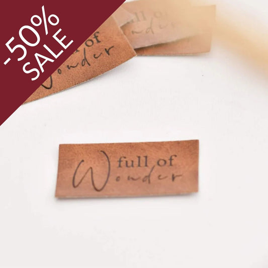 Kunstlederlabel "full of wonder"