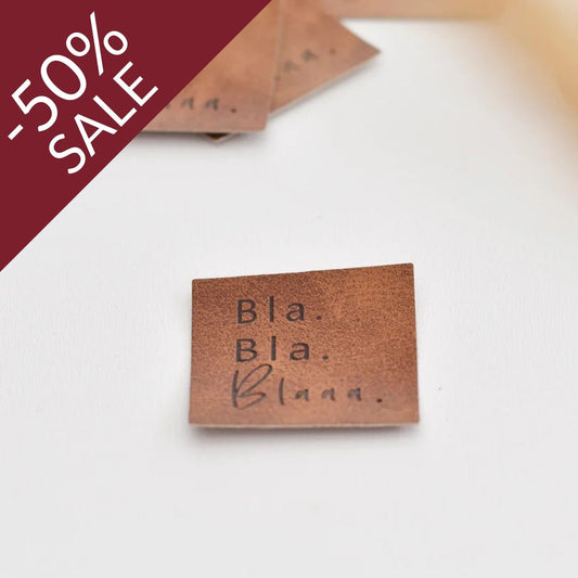 Kunstlederlabel "bla bla bla"