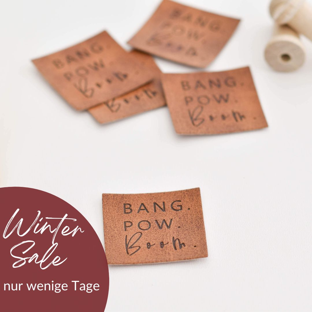 Kunstlederlabel "Bang Pow Boom"