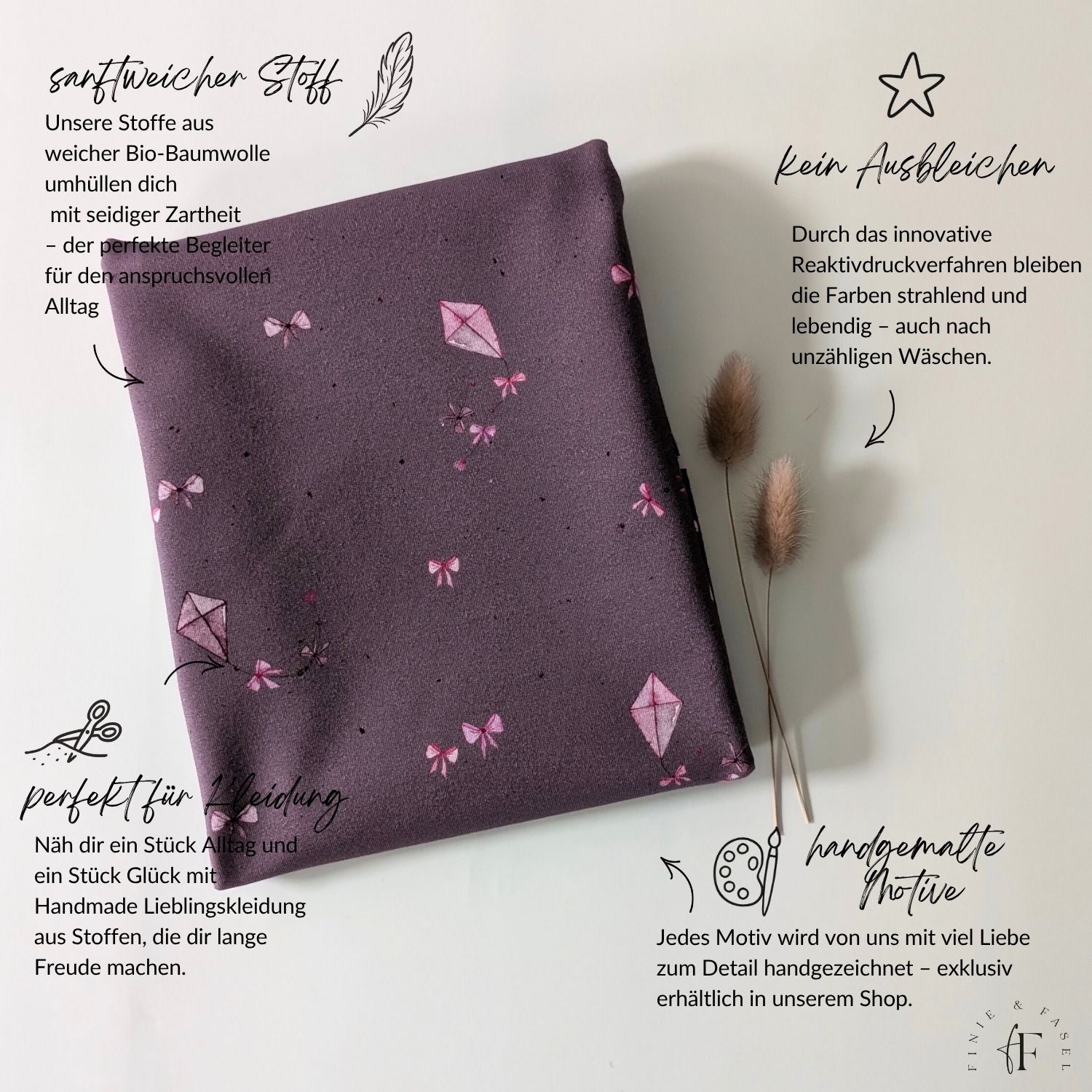 Vorbestellung French Terry Drachensteigen mauve