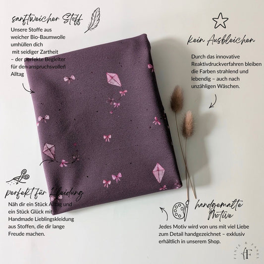 Vorbestellung French Terry Drachensteigen mauve