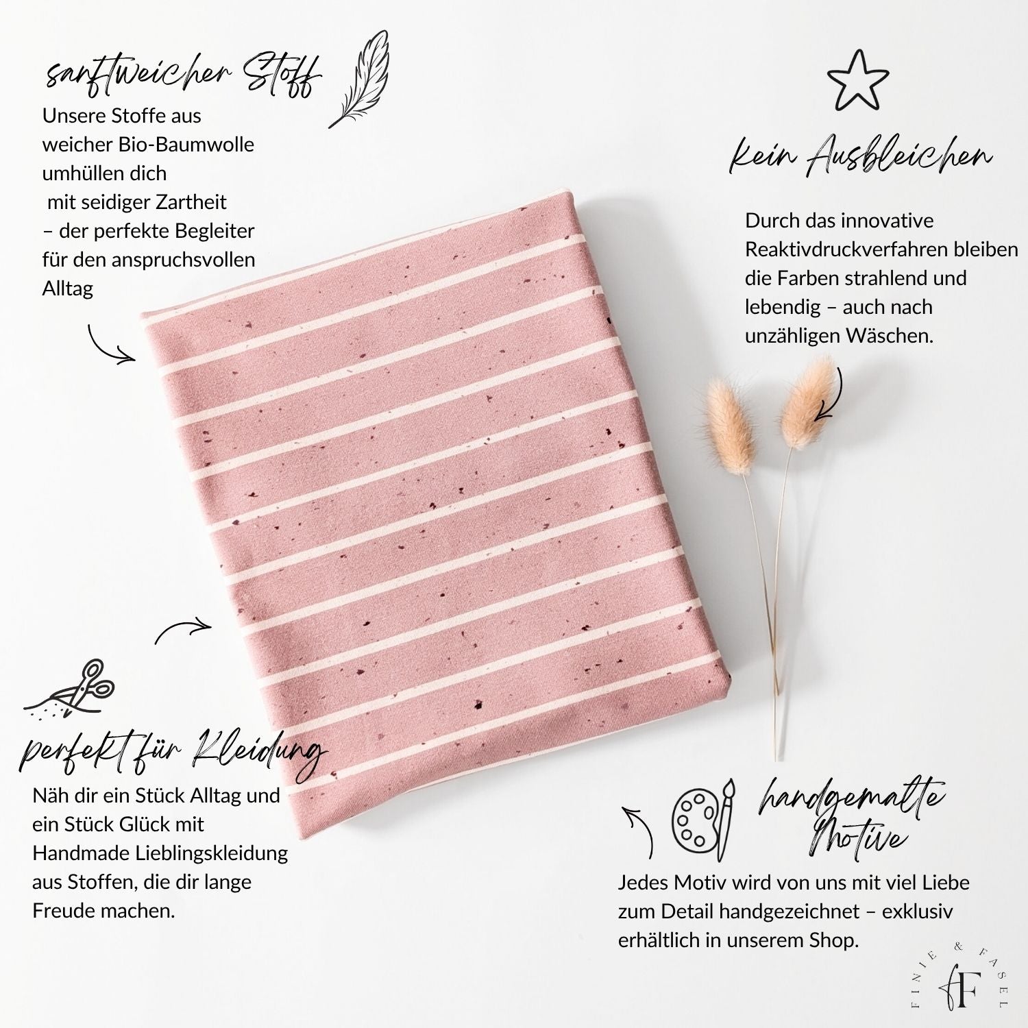 Vorbestellung French Terry Streifen rosé