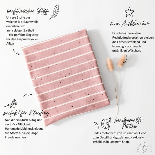 Vorbestellung French Terry Streifen rosé