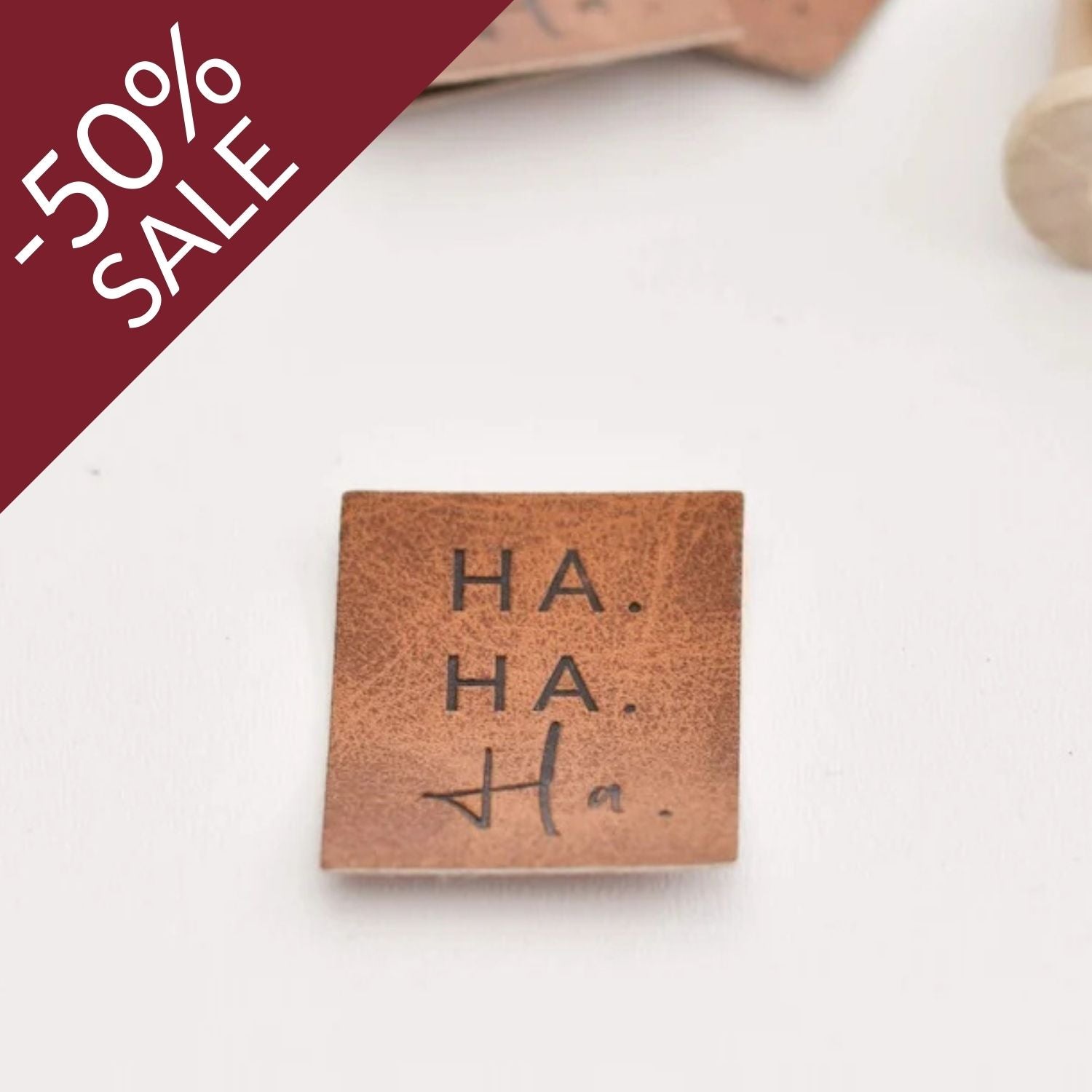 Kunstlederlabel "Hahaha"