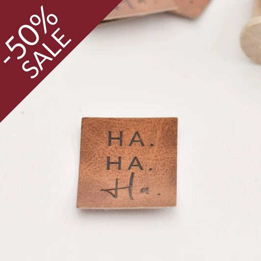 Kunstlederlabel "Hahaha"
