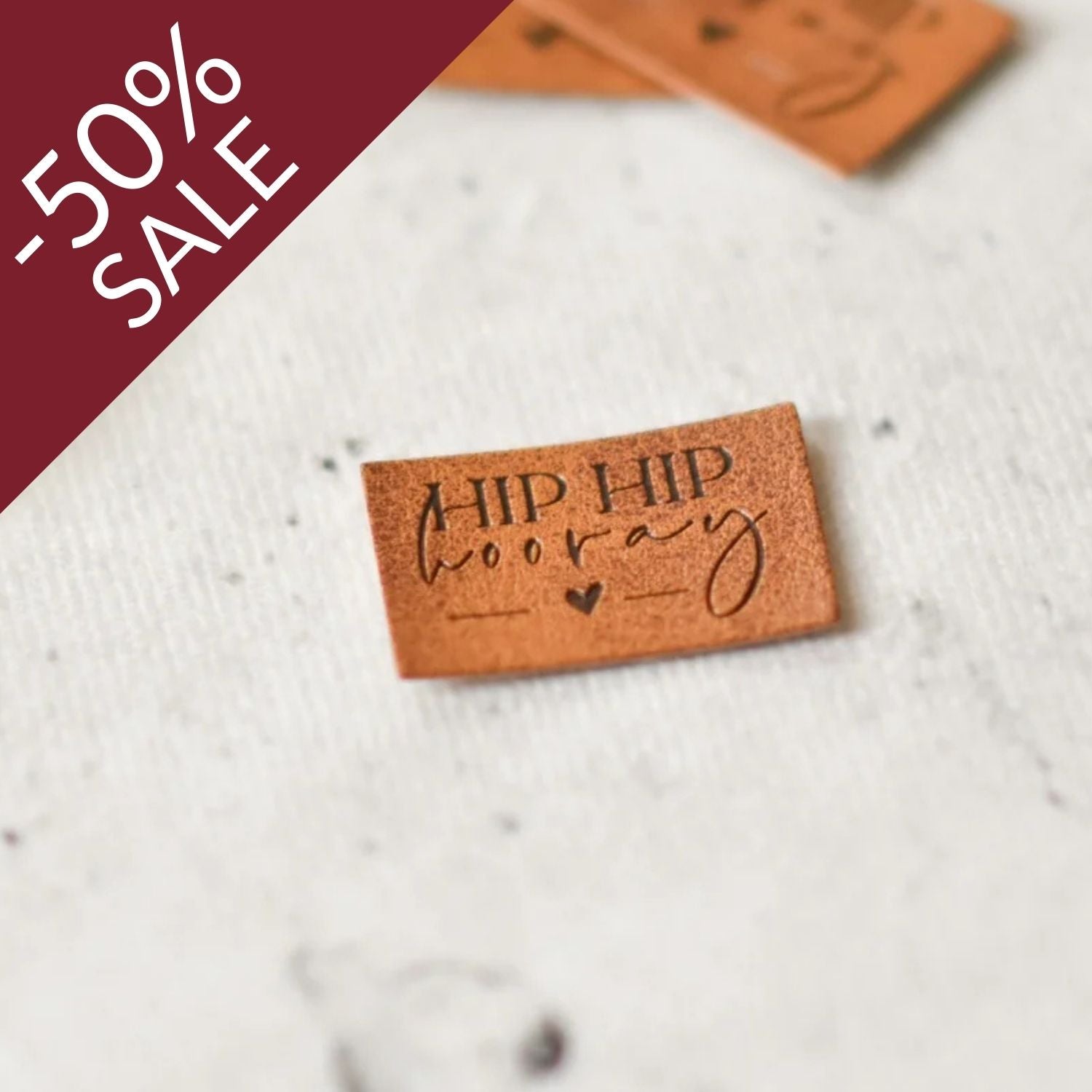 Kunstlederlabel "Hip hip hooray"