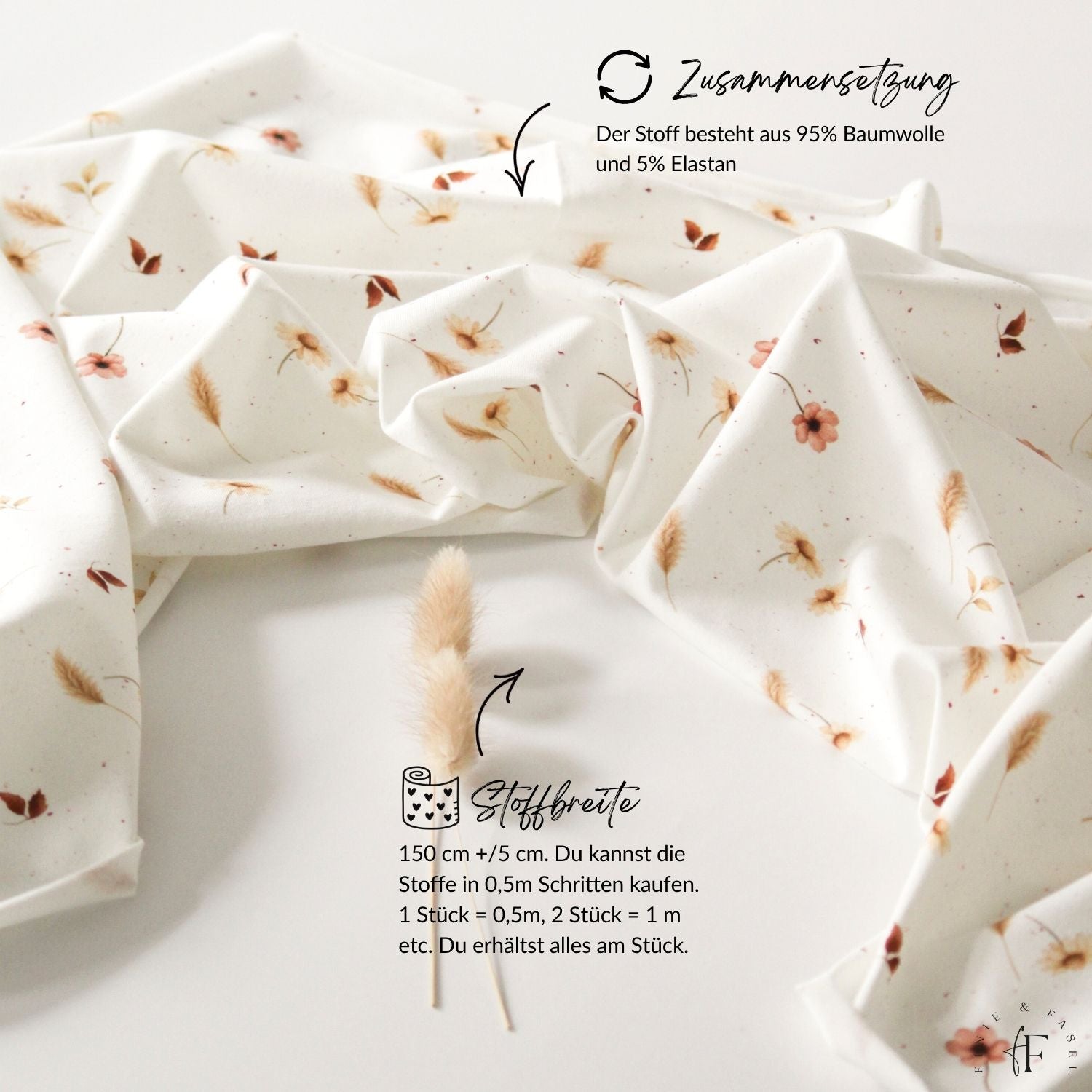 Vorbestellung French Terry Wildflora creme