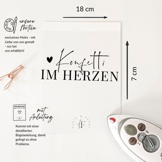 Bügelbild Konfetti im Herzen