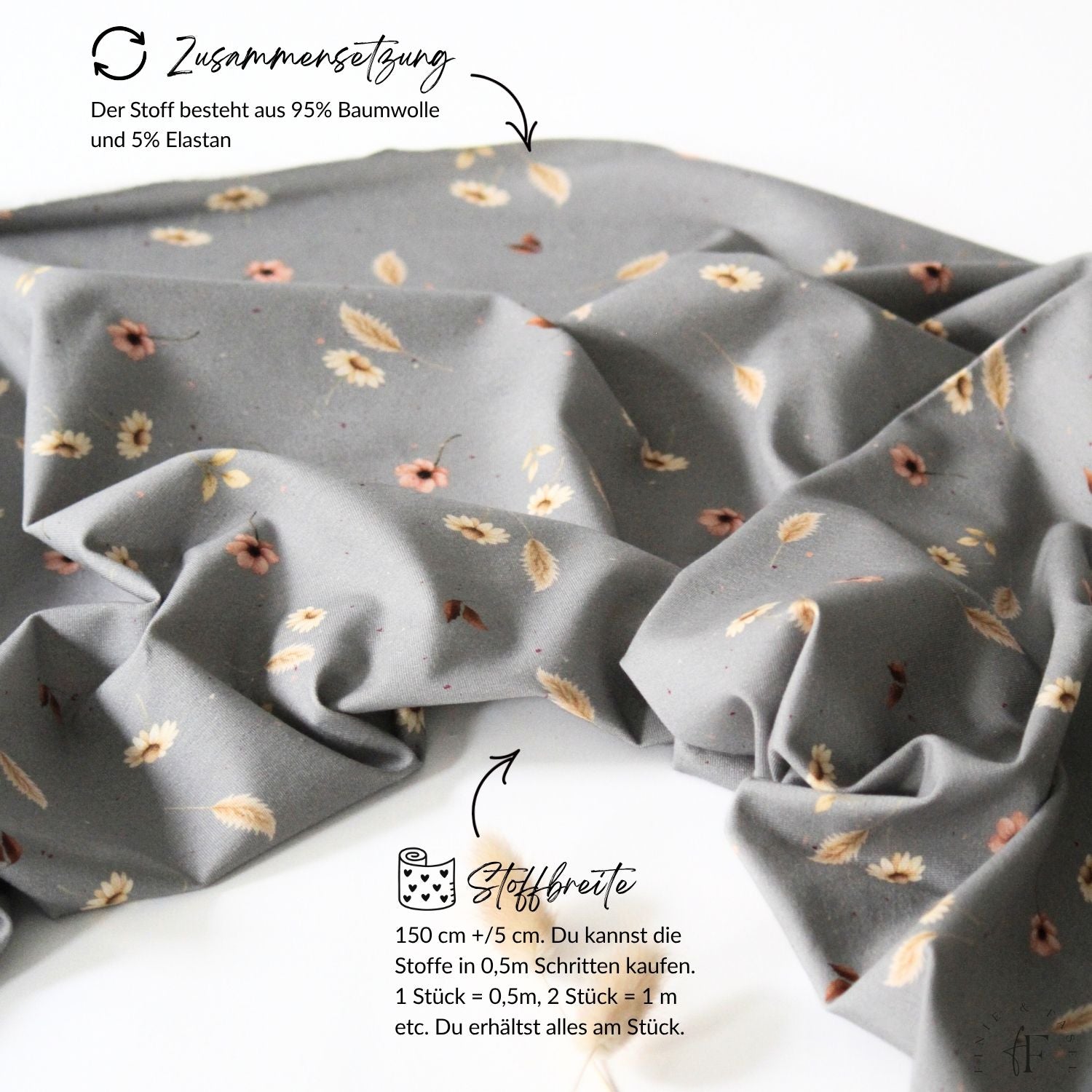 Vorbestellung French Terry Sweetflora grau