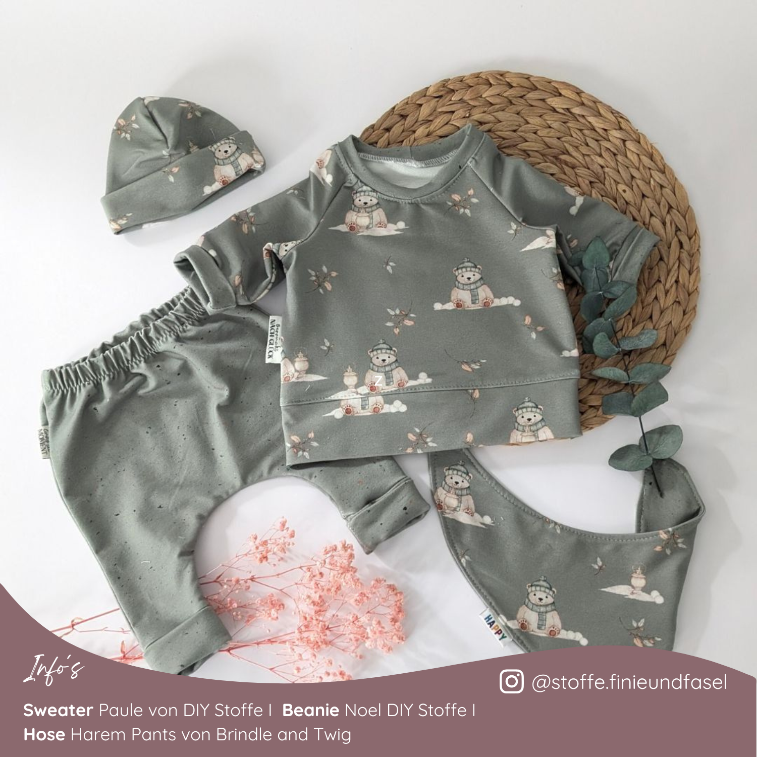 French Terry Eisbär (pistazie)