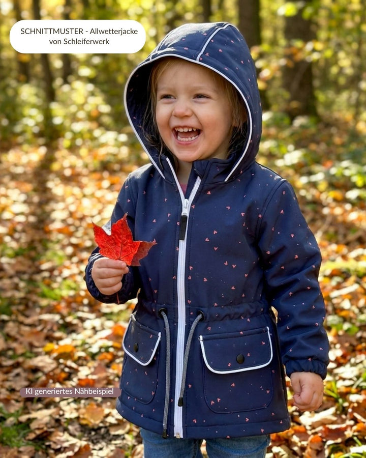 Vorbestellung Softshell Wild Hearts navy coral
