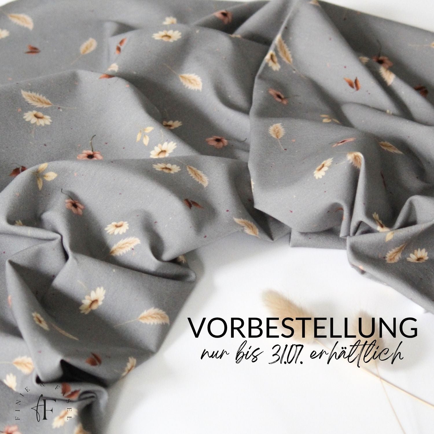 Vorbestellung French Terry Sweetflora grau