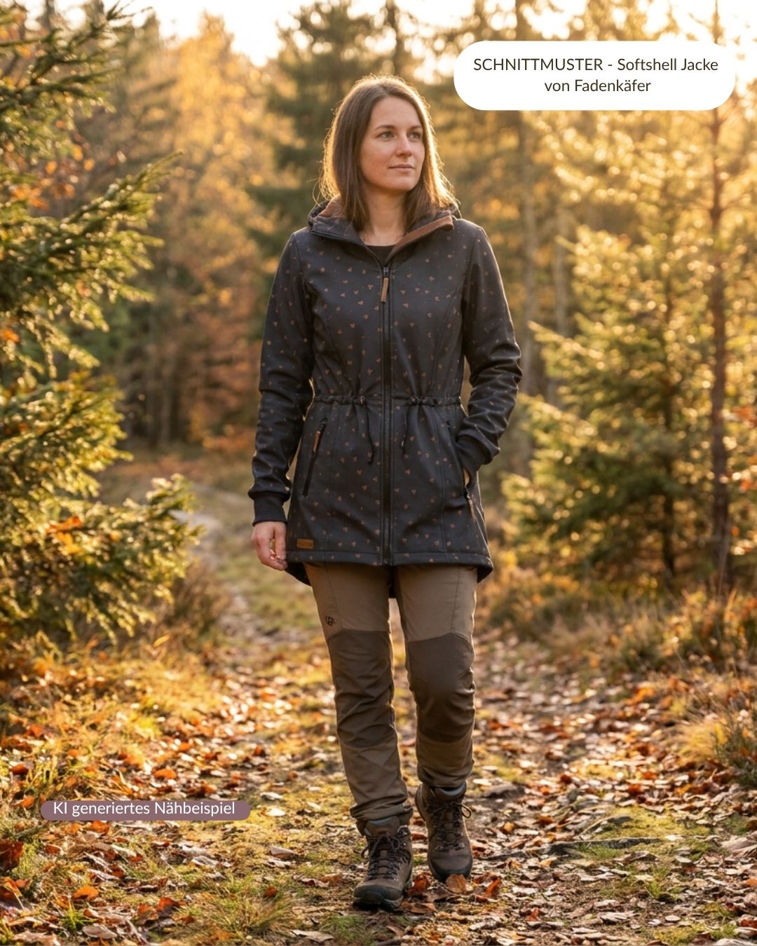 Vorbestellung Softshell Herzrauschen zimt blau