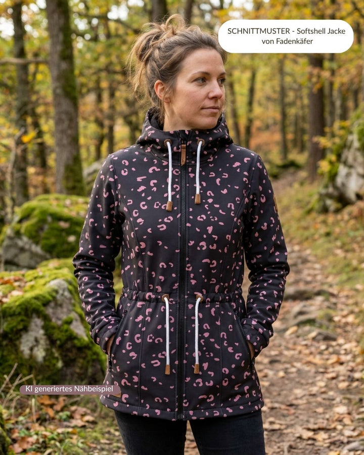 Vorbestellung Softshell Black Leo pink