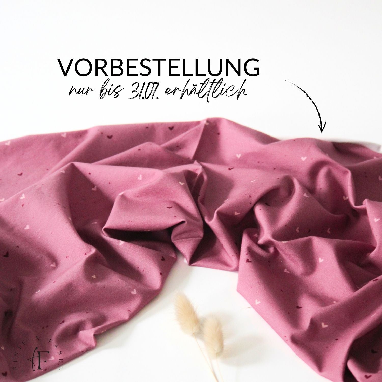 Vorbestellung French Terry Heart Konfetti (Himbeer)