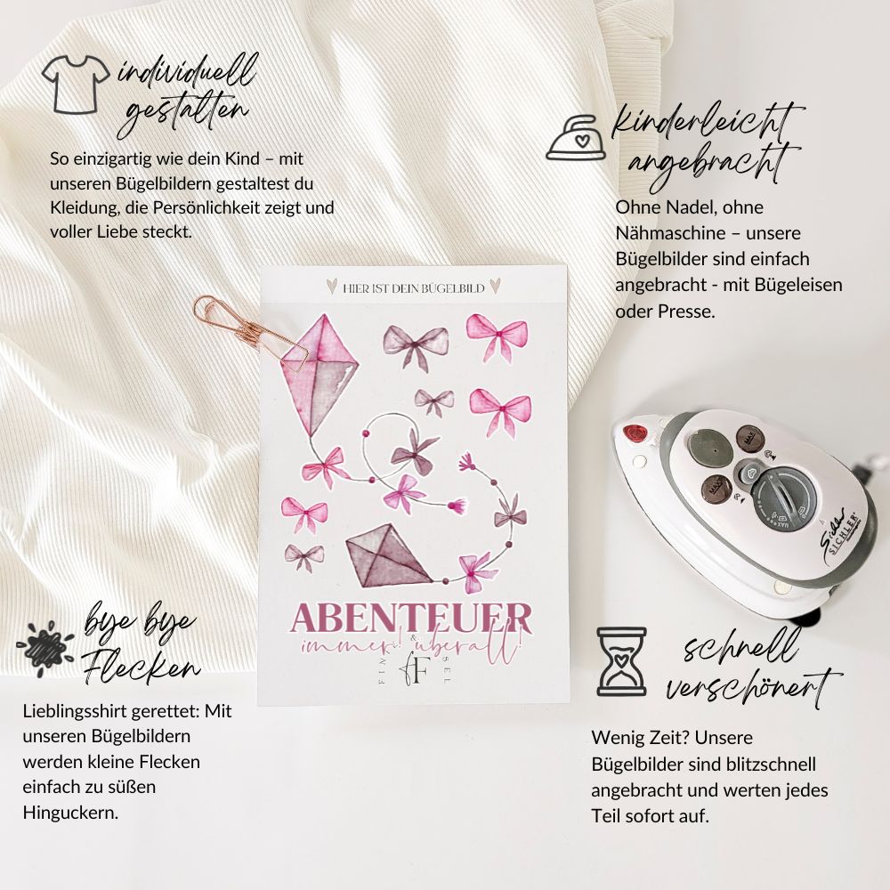Bügelbild Pinke Drachen
