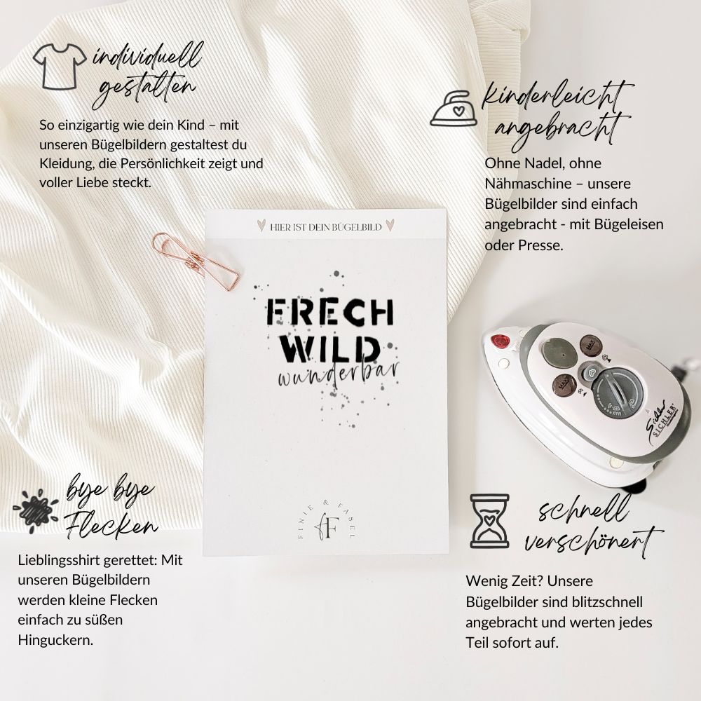 Bügelbild frech wild wunderbar