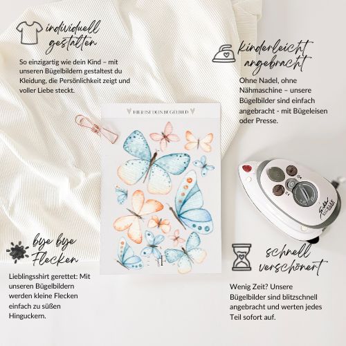 Bügelbild Schmetterlinge