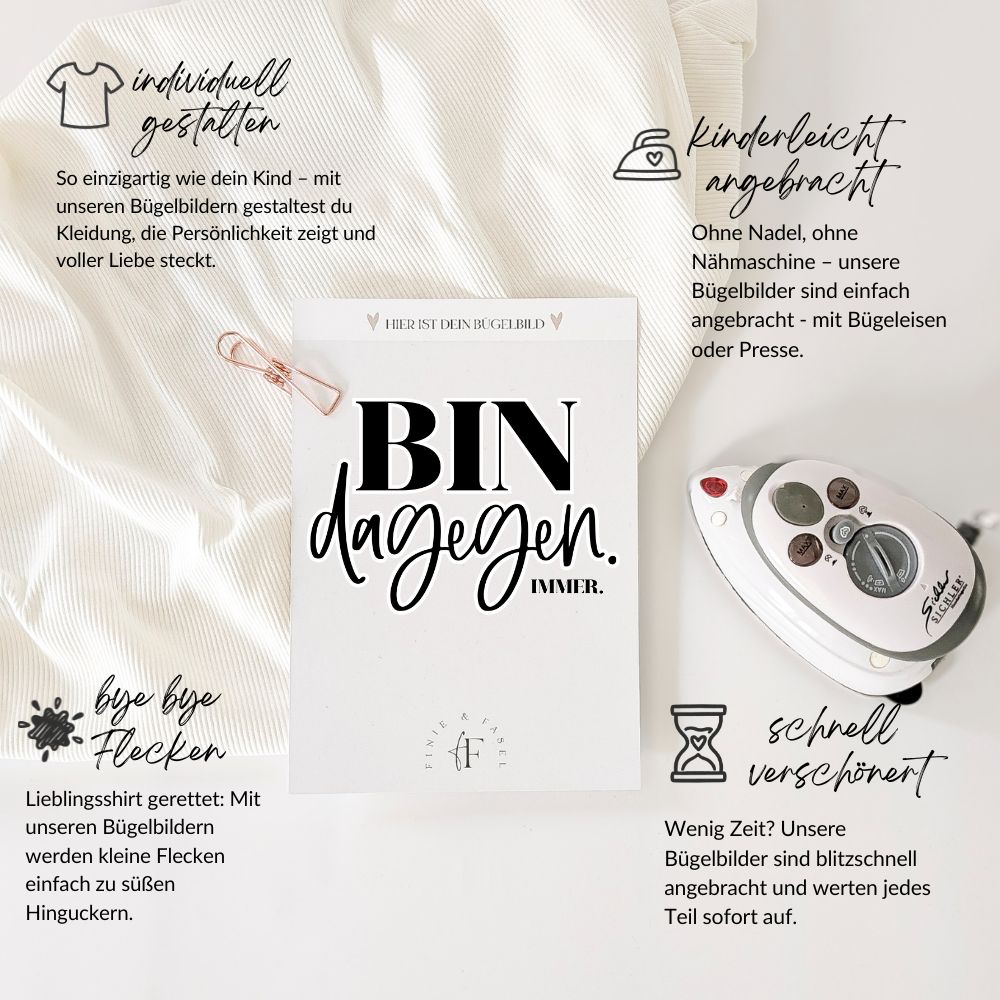 Bügelbild Bin Dagegen