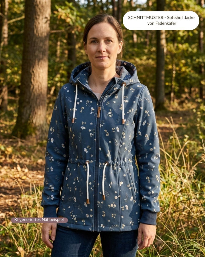 Vorbestellung Softshell Wiesenblumen blau