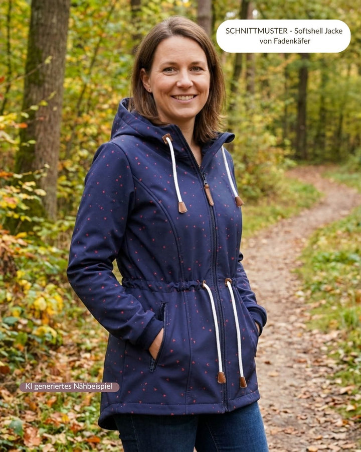 Vorbestellung Softshell Wild Hearts navy coral