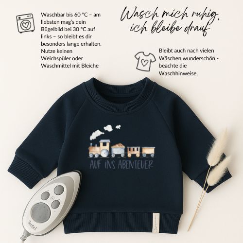 Bügelbild Eisenbahnfahrt (blau)