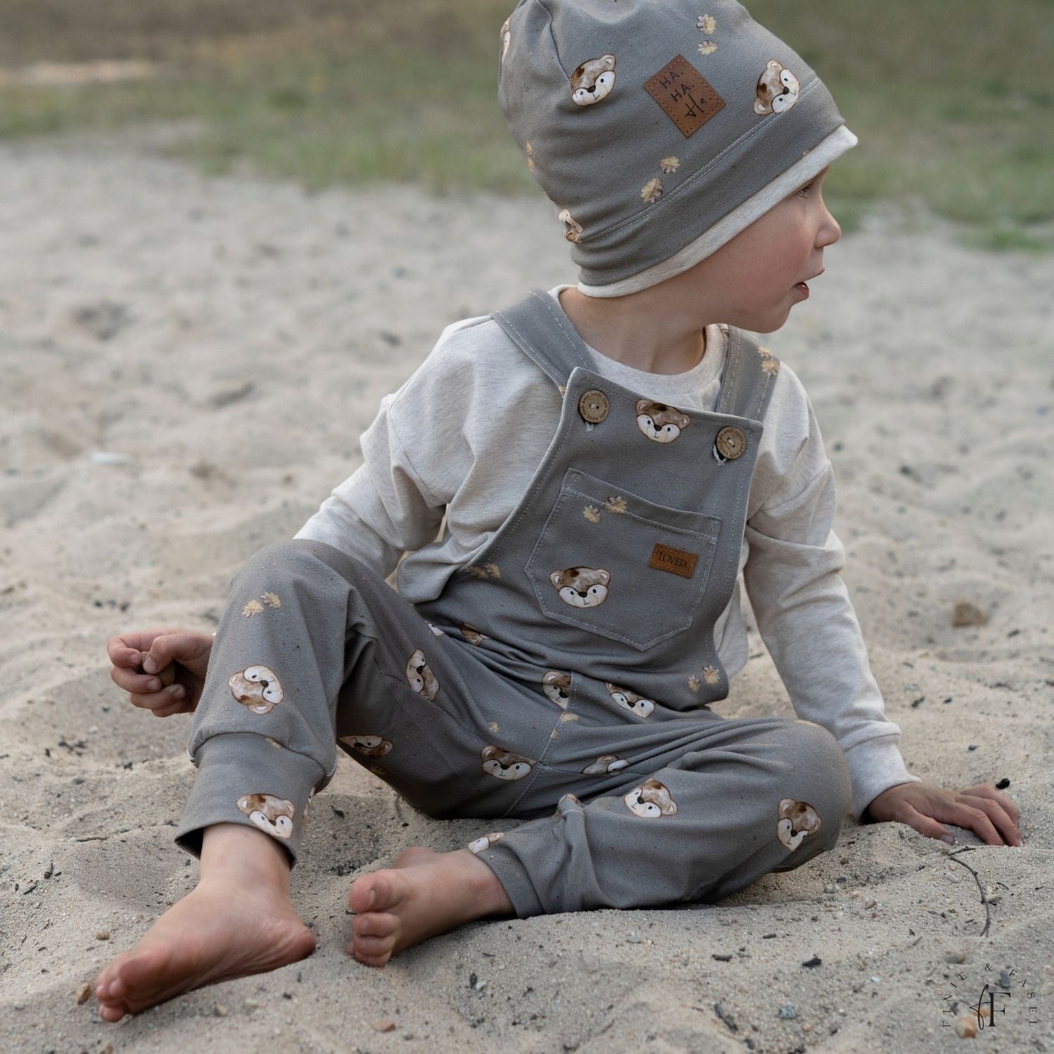 French Terry Little Bear (taupenbraun)