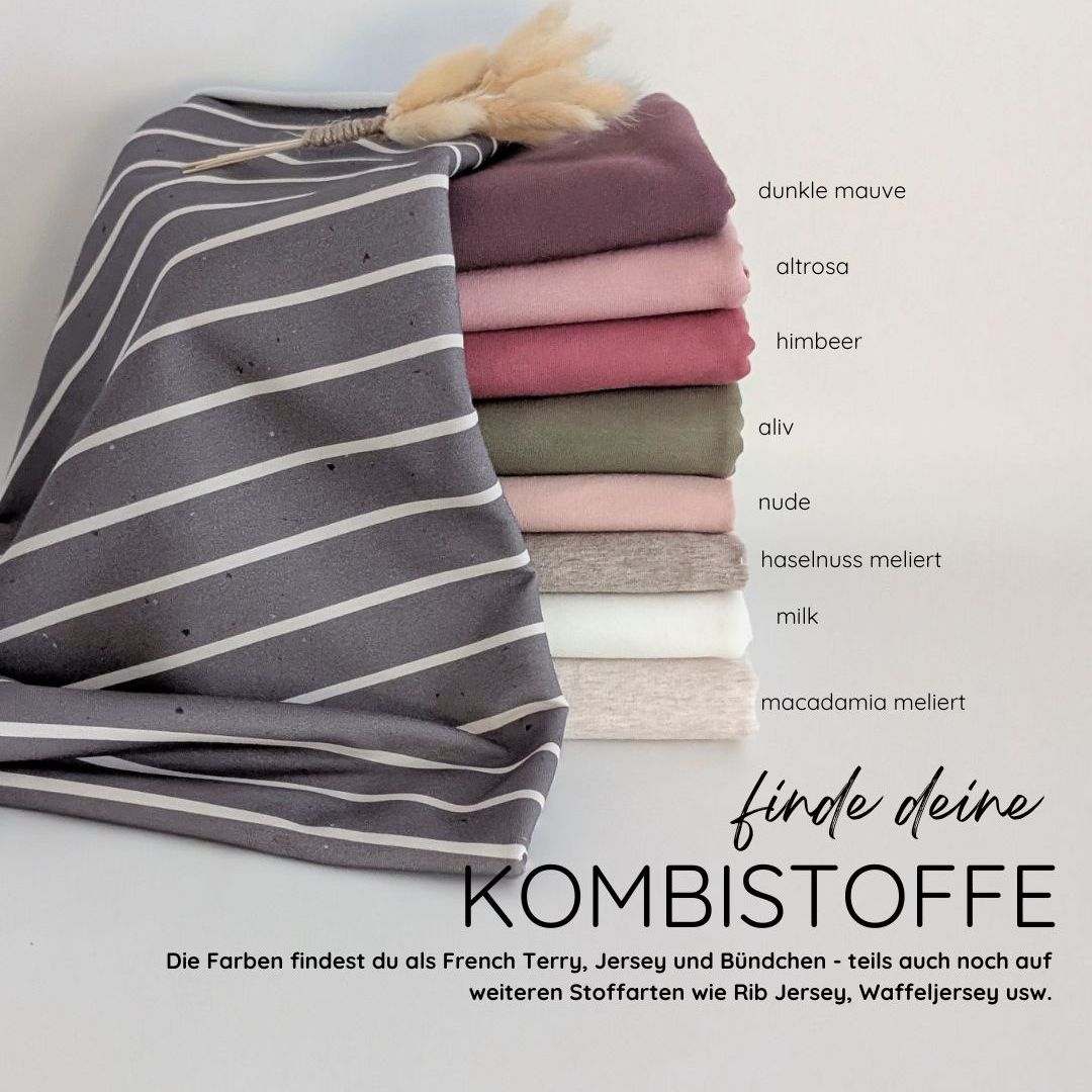 Vorbestellung French Terry Konfetti Stripes anthrazit