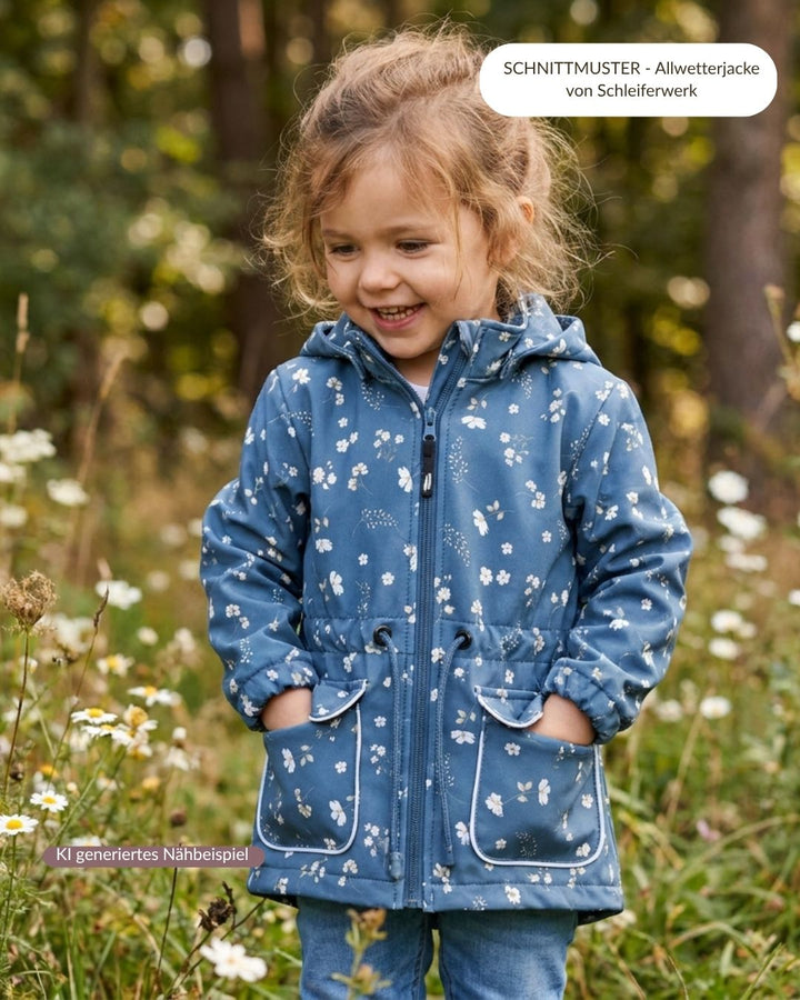Vorbestellung Softshell Wiesenblumen blau
