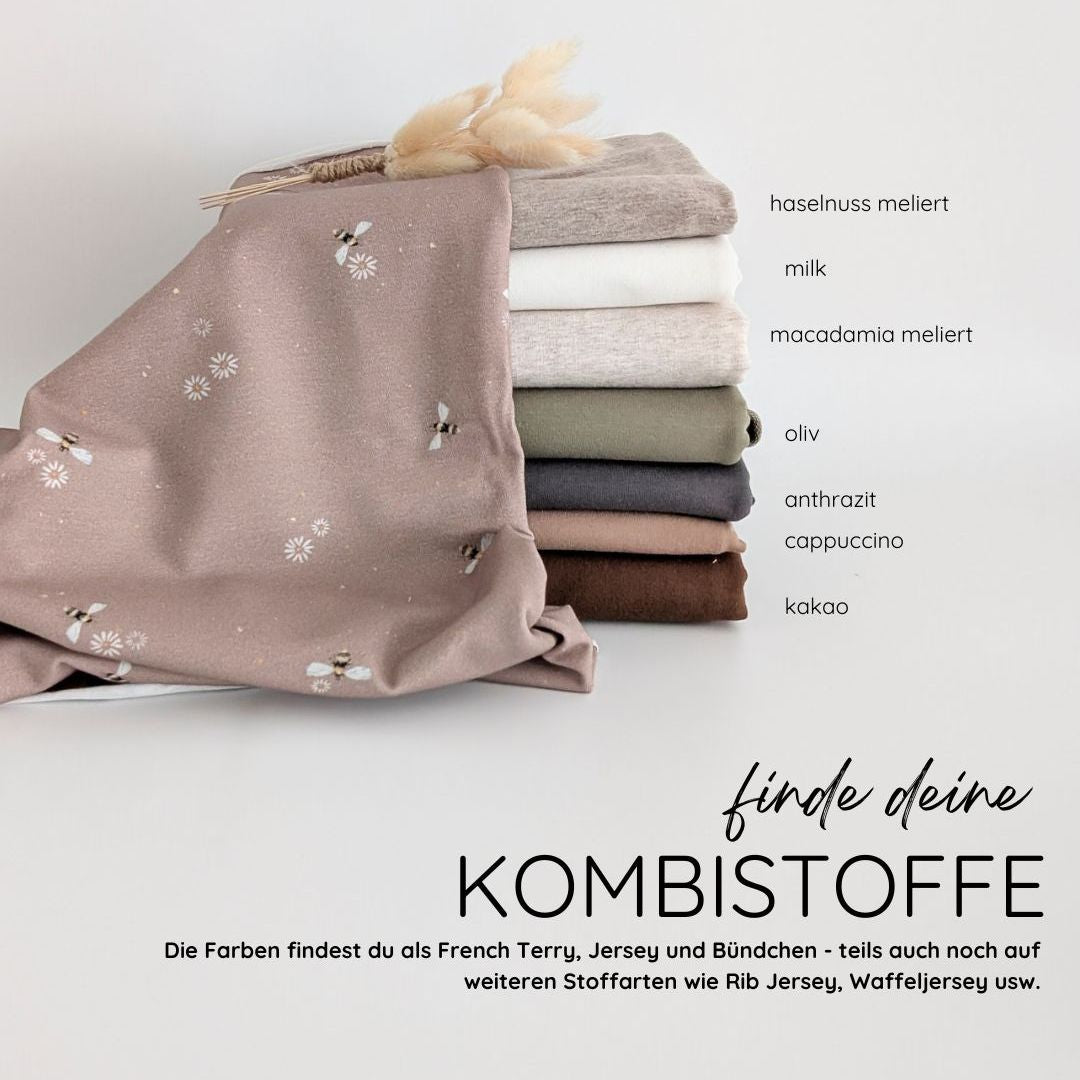 Vorbestellung French Terry Bienen braun
