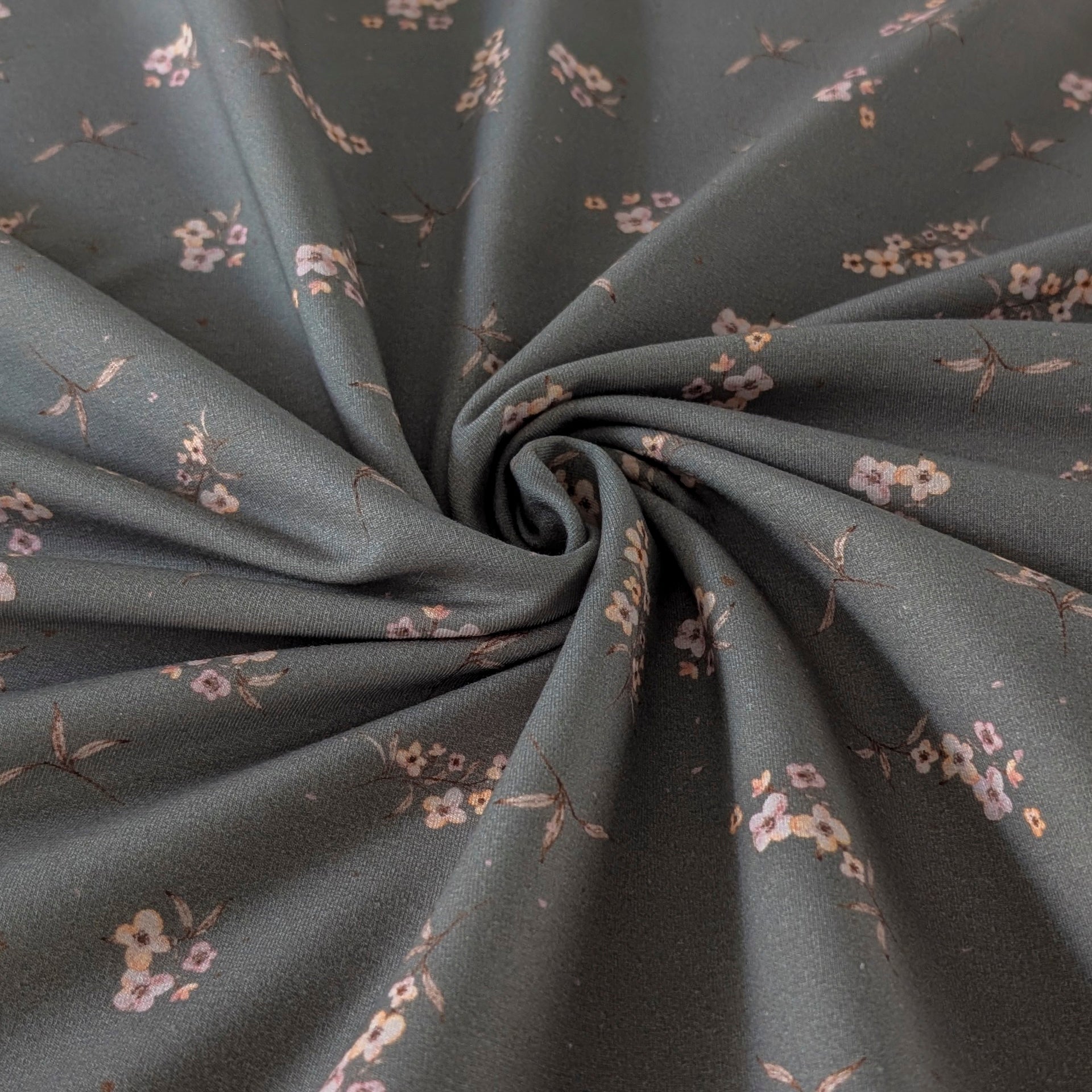 French Terry Aurelia taupe (Blumen)