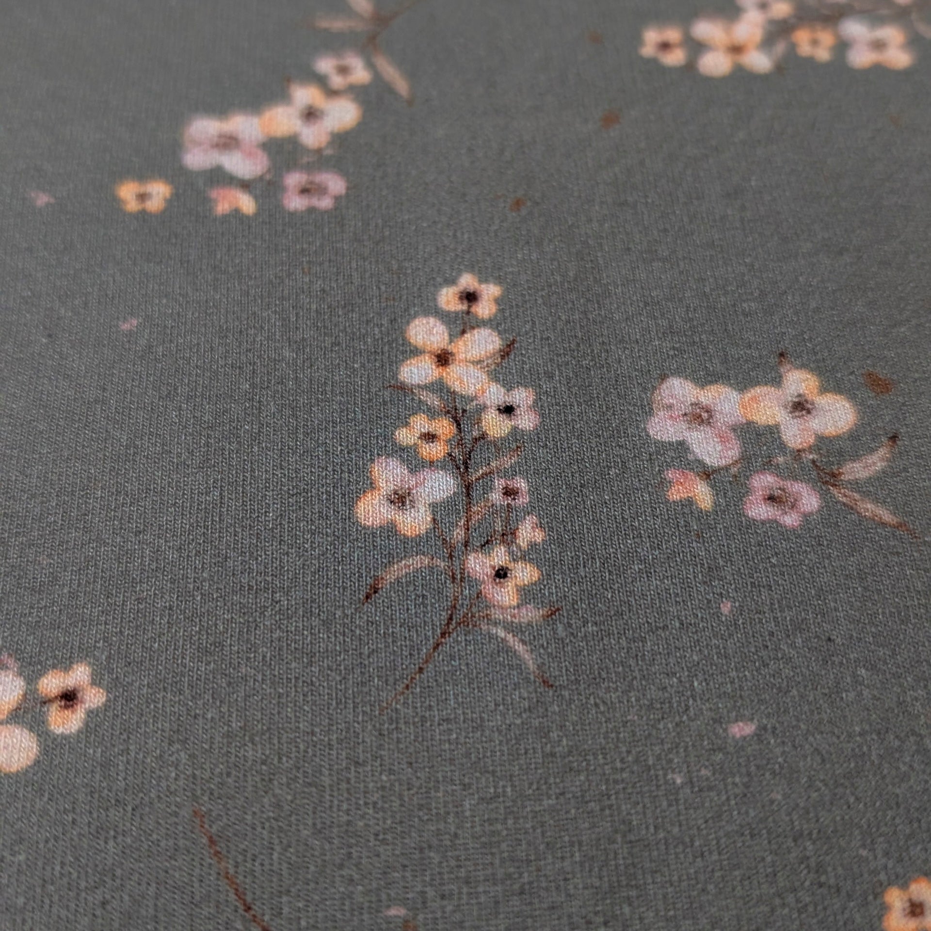 French Terry Aurelia taupe (Blumen)